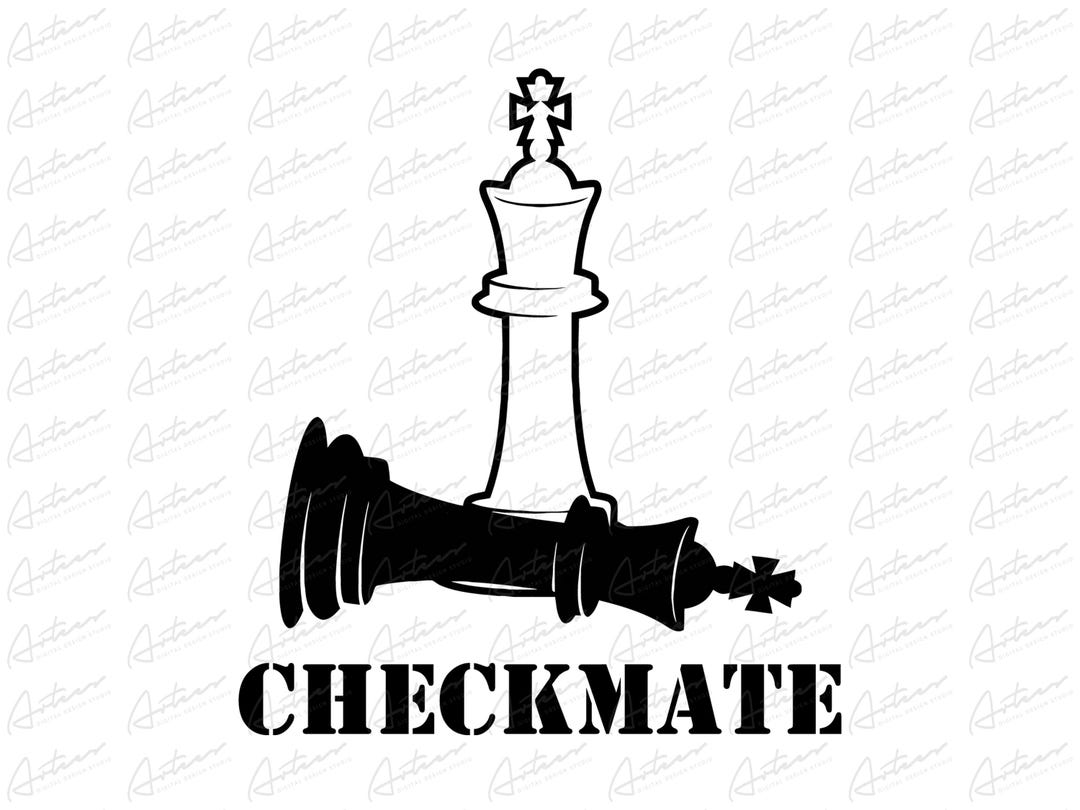 Checkmate Chess Kings Graphic: Minimalist Strategy Game SVG Art ...