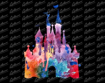 Aquarel prinses kasteel png-download