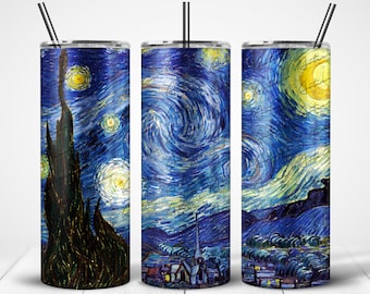 Vincent Van Gogh The Starry Night Tumbler Png Download