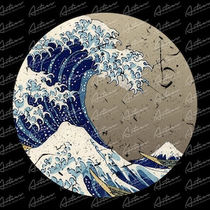 Scarica Png Retro Great Wave di Kanagawa