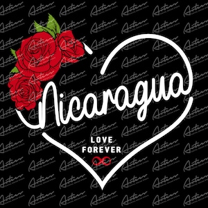 Nicaragua Love Forever PNG - Nicaragua Sublimation Designs - Nicaragua Line Art - Nicaragua Love with Heart - Latin Countries - Nicaraguan