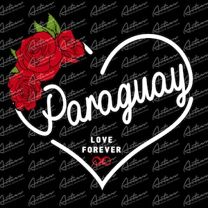 Paraguay Love Forever PNG - Paraguay Sublimation Designs - Paraguay Line Art - Paraguay Love with Heart - Latin Countries - Paraguayan