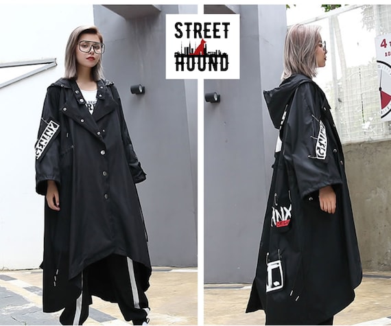 Street Style Black Women Trench Coat, How To Wear A Black Trench Coat Female