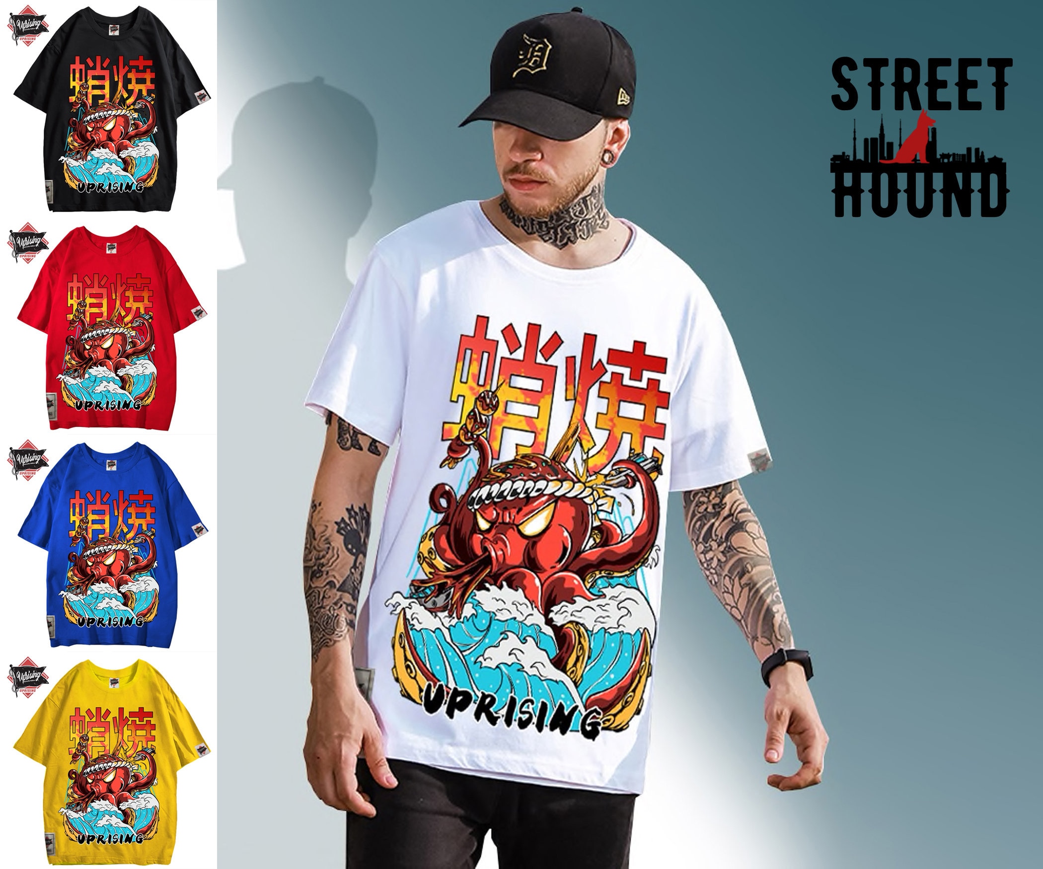 hip hop t shirt with cap