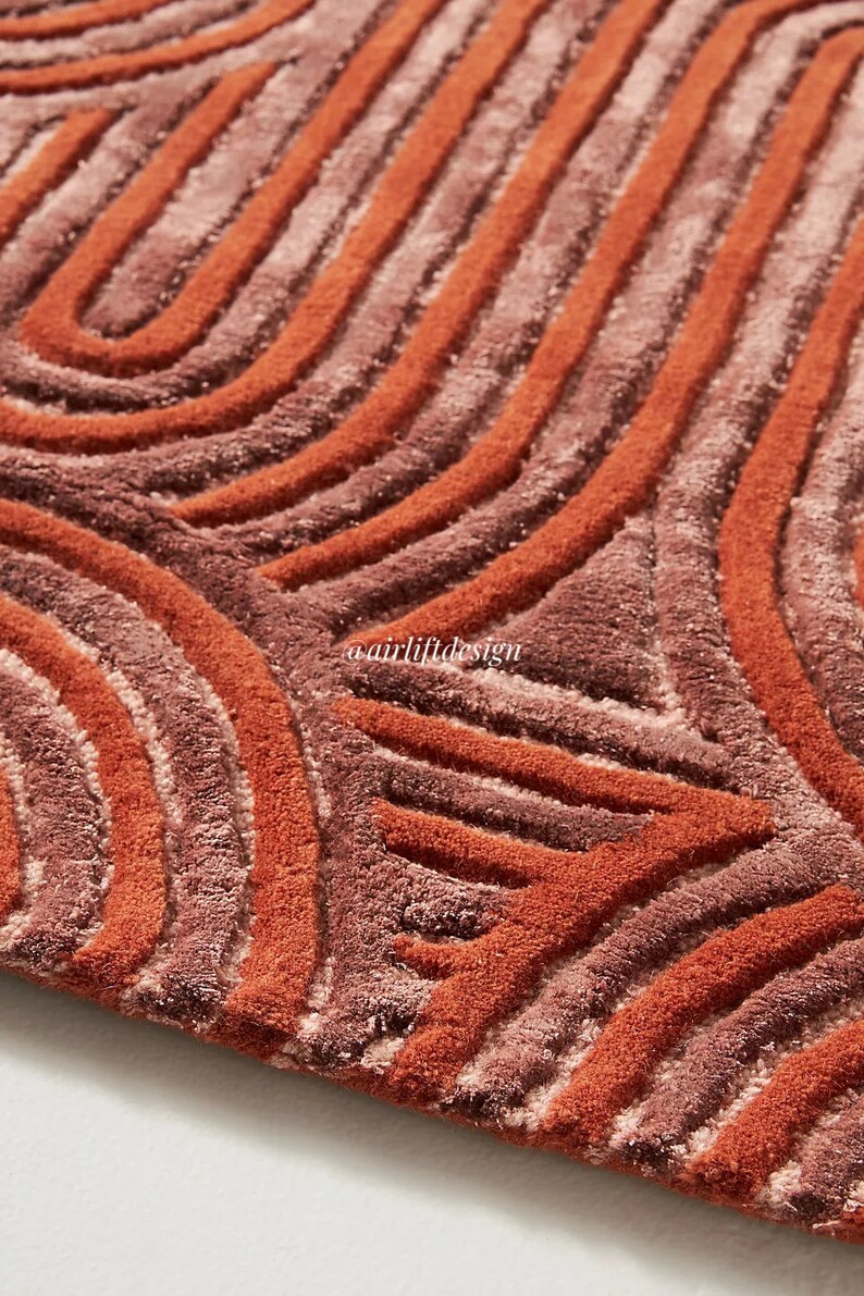 Wool Modern Designer Wool Rug Handmade Soho ALRU069 Thick Etsy