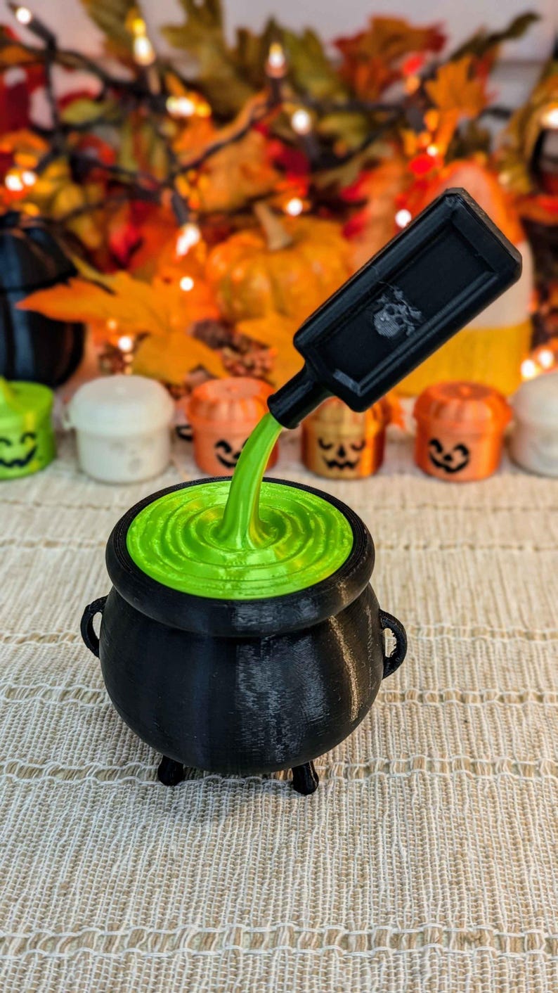 Halloween Cauldron Candy Container, Piggy Bank, Planter, With Screw on ...