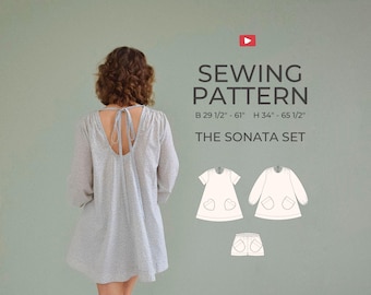 Mini Dress + Shorts Sewing Pattern | Sonata Set PDF | 60s Inspired Mod Dress | Heart + Curved Pocket Options | Adventurous Beginner