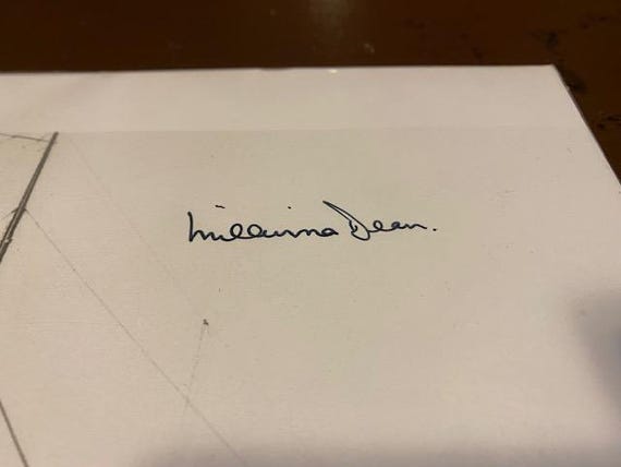 ミルヴィナ・ディーン本人直筆サイン入りタイタニック号写真 - 最後の