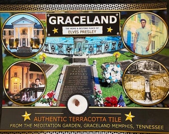 Elvis Presley&#39;s Graceland  Extremely Rare Authentic Terracotta Tile that he walked on!  These are the only pcs. in the world - See the Video