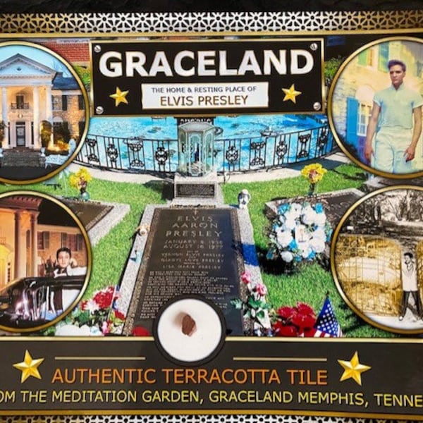 Elvis Presley's Graceland  Extremely Rare Authentic Terracotta Tile that he walked on!  These are the only pcs. in the world - See the Video