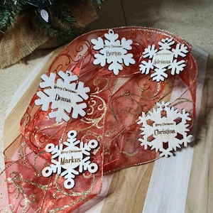Personalized Snowflake Ornaments, Christmas Ornament, Snowflake Shape, Custom Engraving