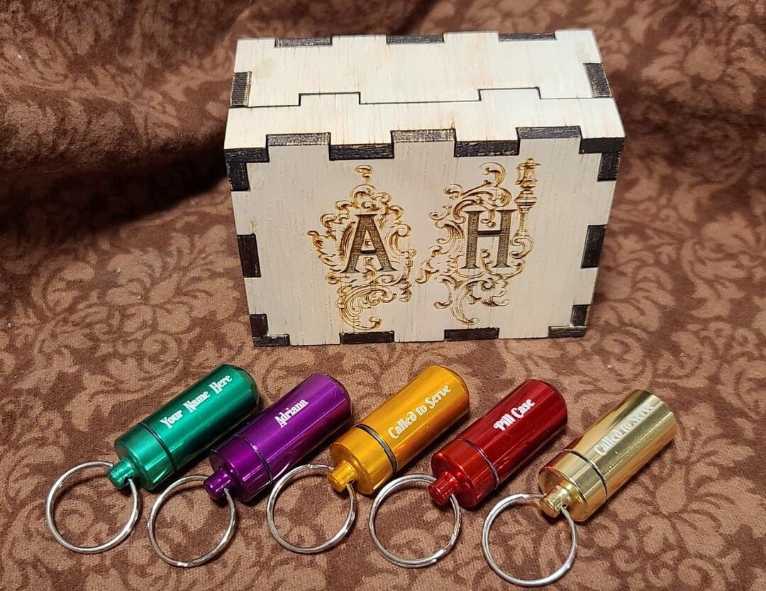 Oil Vial Keychain, Anodized Aluminum, Custom Laser Engraving, Engraved ...