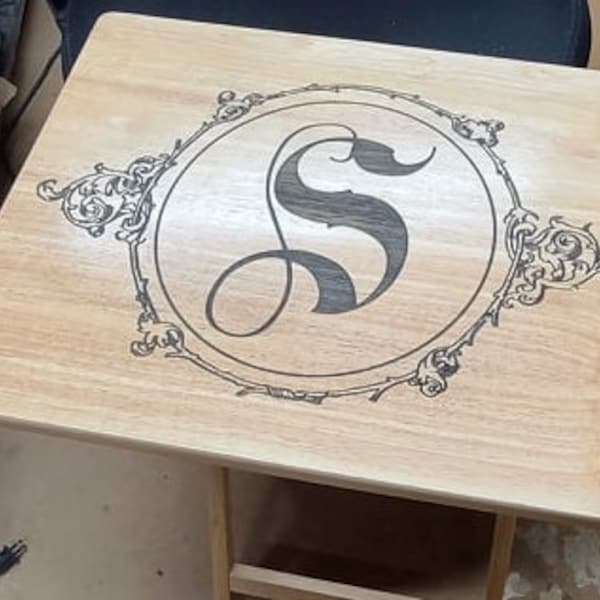 TV Tray with Monogram Initial, Flower, Celtic Design, Elk Scene, solid wood, Television Trays, Custom Laser Engraved TV Tray