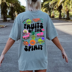 Fruits of the Spirit Comfort Colors® Shirt, Christian Shirts Gifts for Women, Botanical Shirt, Fruit Shirts, Christian Apparel, Trendy Shirt