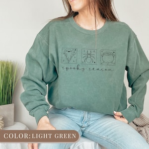 Spooky Season Sweatshirt, Ghost Shirt, Ghost Sweatshirt, Halloween Crewneck, Womens Halloween Sweatshirt, Autumn Shirt