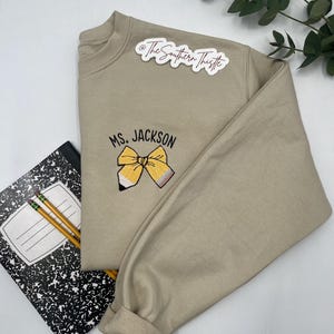 Custom Embroidered Teacher Crewneck - Personalized Teacher Sweatshirt - Cute Teacher Gift - Teacher Appreciation -  Unique Teacher Gift