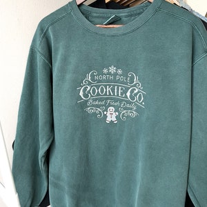 Vintage Christmas Embroidered Sweatshirt North Pole - Etsy