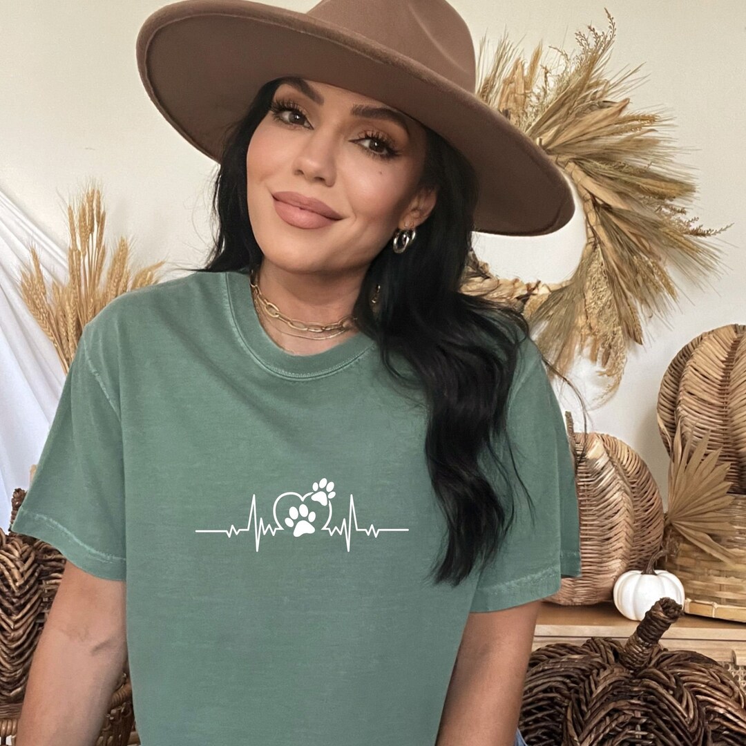 Comfort Colors Dog Mom Shirt Dog Lover Gift Paw Heart Shirt Etsy