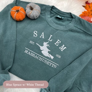 Embroidered Salem Sweatshirt, Salem Massachusetts, Halloween Sweatshirt, Witches Sweatshirt, Witches Brew Sweatshirt, City Sweatshirt