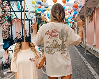 Komfortfarben Austin Texas Hemd, Texas State Hemd, Austin Rundhalsausschnitt, Austin T-Shirt, Unisex T-Shirt, Texas Geschenk, Austin Skyline Shirt