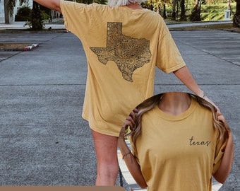 Texas State-skjorta - Minimalistisk - Texas-flicka - Kursiv - Resepresent-souvenir - Texas Bachelorette | Texas-skjorta | Flytta till Texas | Boho TX