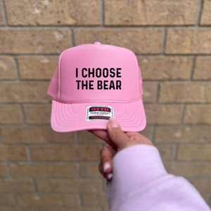 I Choose The Bear Trucker Hat - Bear Vs Man, Team Bear Shirt, Choose The Bear hat, Trucker hat, Summer Hat