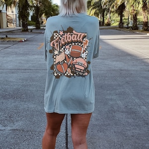 Comfort Colors Game Day Shirt, Sunday Football, Football Shirt, Football Retro Shirt, Game Day shirt, Back Print Oversized Shirt, Retro Tee