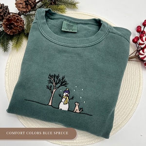 Embroidered Christmas Crewneck | Snowman T-Shirt | Vintage Snowman Graphic Tee | Snowman Sweatshirt | Christmas Sweater | Xmas Women Men