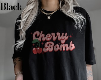 Cherry Bomb Shirt - Coquette Shirt - Coquette Aesthetic - Y2K Graphic Baby Tee - Retro Cherry Shirt