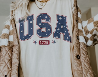 Fourth Of July Shirt T-Shirt - Retro America Tee - Red White And Blue - Usa Shirt - Summer Bbq T-Shirt - Women'S 4Th Of July