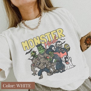 Comfort Colors Distressed Monster Mash TShirt, Halloween Shirt, Monster Shirt, Cute Monsters Tee, Graphic Tee, Spooky Shirt, Monster Mash T