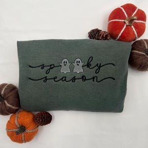 Embroidered Comfort Colors Halloween Shirt | Spooky Season Embroidered Shirt | Spooky Season Shirt | Cute Ghost Shirt | Halloween T-shirt