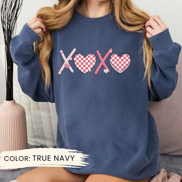 XOXO Hugs and Kisses Sweatshirt | Love Graphic Pullover | Valentine's Day Cozy Sweater | Valentine Apparel | BFF Sweater | Matching Top