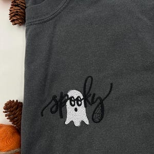 Spooky Season Ghost Tee | Embroidered Halloween Shirt | Embroidery Halloween Tshirt | Comfort Colors Tee | Halloween Tee | Halloween Tee