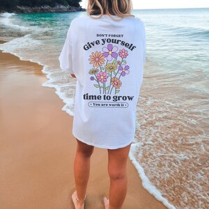 Comfort Colors Boho Wildflowers Floral Vintage Inspired Cotton T-shirt, Unisex Tee, Oversized Tee, Self Love, Self Worth, Self Love Shirt