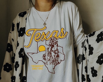 Comfort Colors Texas Cowboy Shirt: Retro Country Music Tee