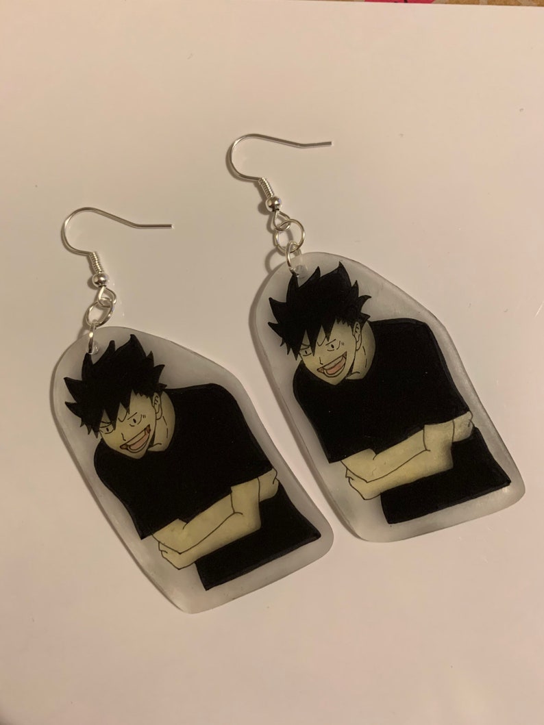 Haikyuu Laughing Kuroo Earrings Etsy