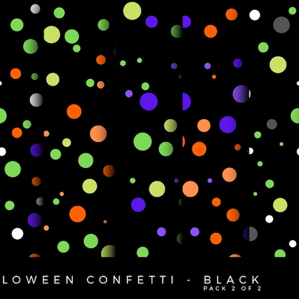 Halloween Confetti Polka Dots Green Purple Orange Black White Gray Digital Paper Seamless Texture Download