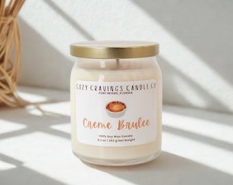 Crème Brûlée Candle - Dessert Scented Soy Wax Candle