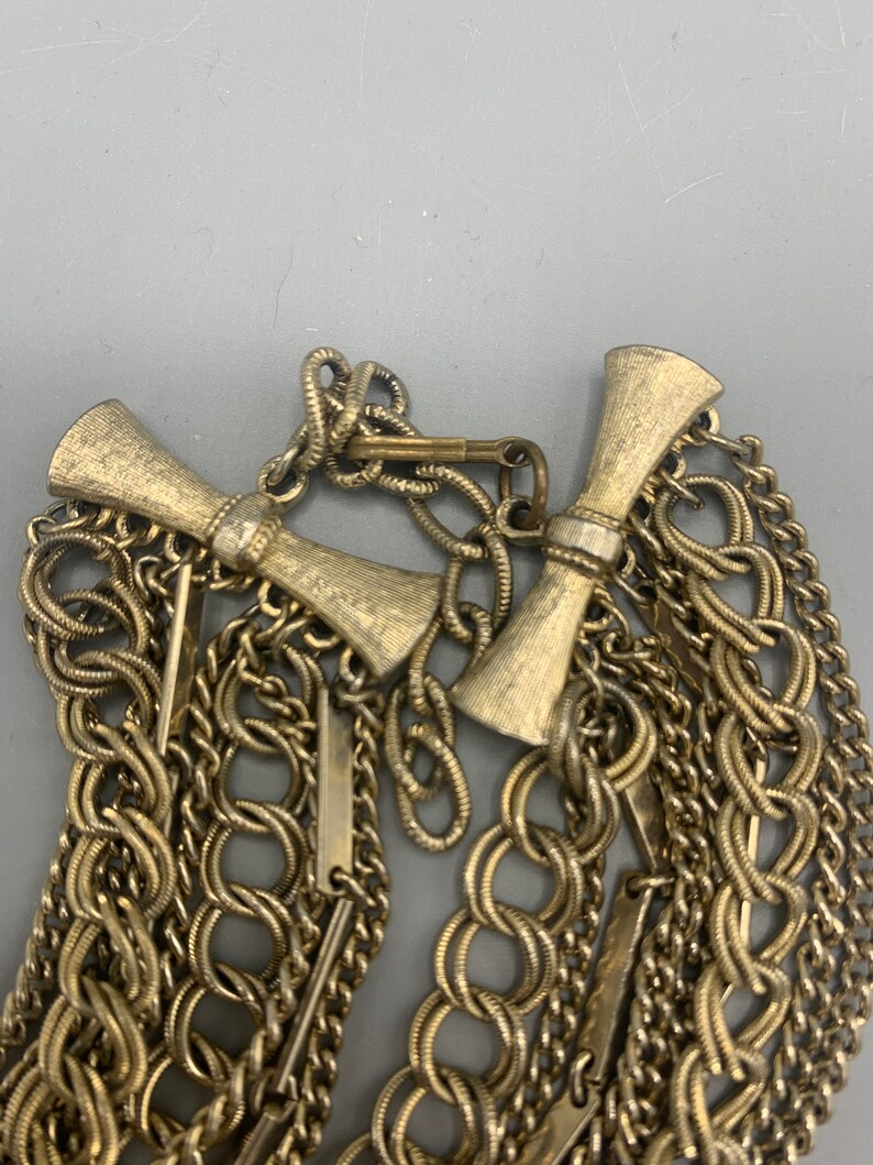 Vintage multi strand chain necklace.
