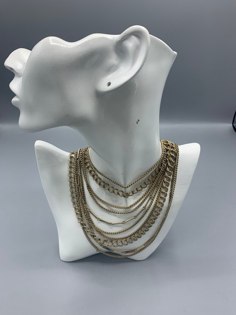 Vintage multi strand chain necklace.