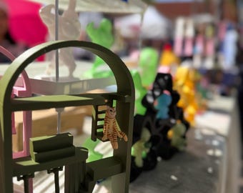 Smiski trinket house/shelf - Display of Collectibles WITH WORKING SWING (smiski not included)