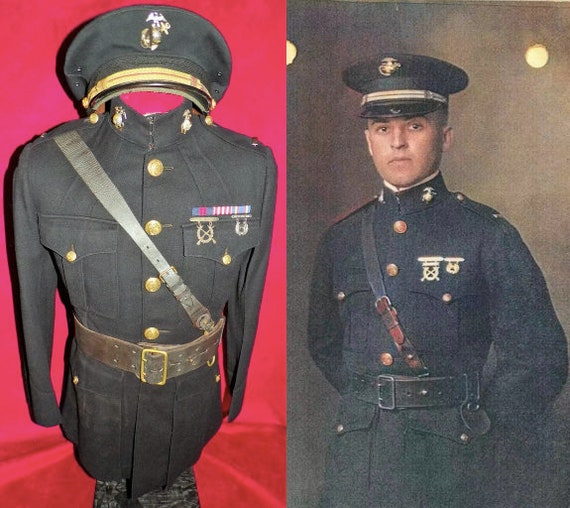 1920-30's China Marine Officer. KIA in Nicaragua, Blouse With Decorations, Cover and Belt - Etsy 1920-30's China Marine Officer. KIA in Nicaragua, Blouse With Decorations, Cover and Belt - Etsy