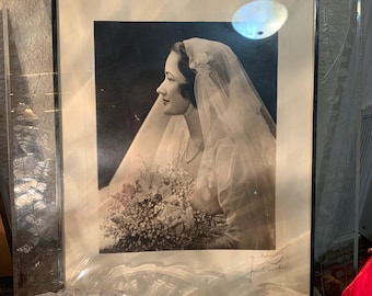 Foto de boda de marco de cristal grande de 1940