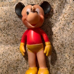 Vintage Quietschen DISNEY Sonne Gummi Mickey Maus. Made in USA For Walt Disney Prod Late 40s-Early 50s. Still Squeaks. Sehr sauber. Hat Schmerzen