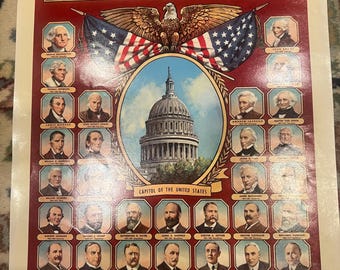 1960 US Presidents Lithograph