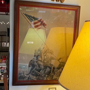 1945 Original WW2 Framed Iwo Jima Press News Print