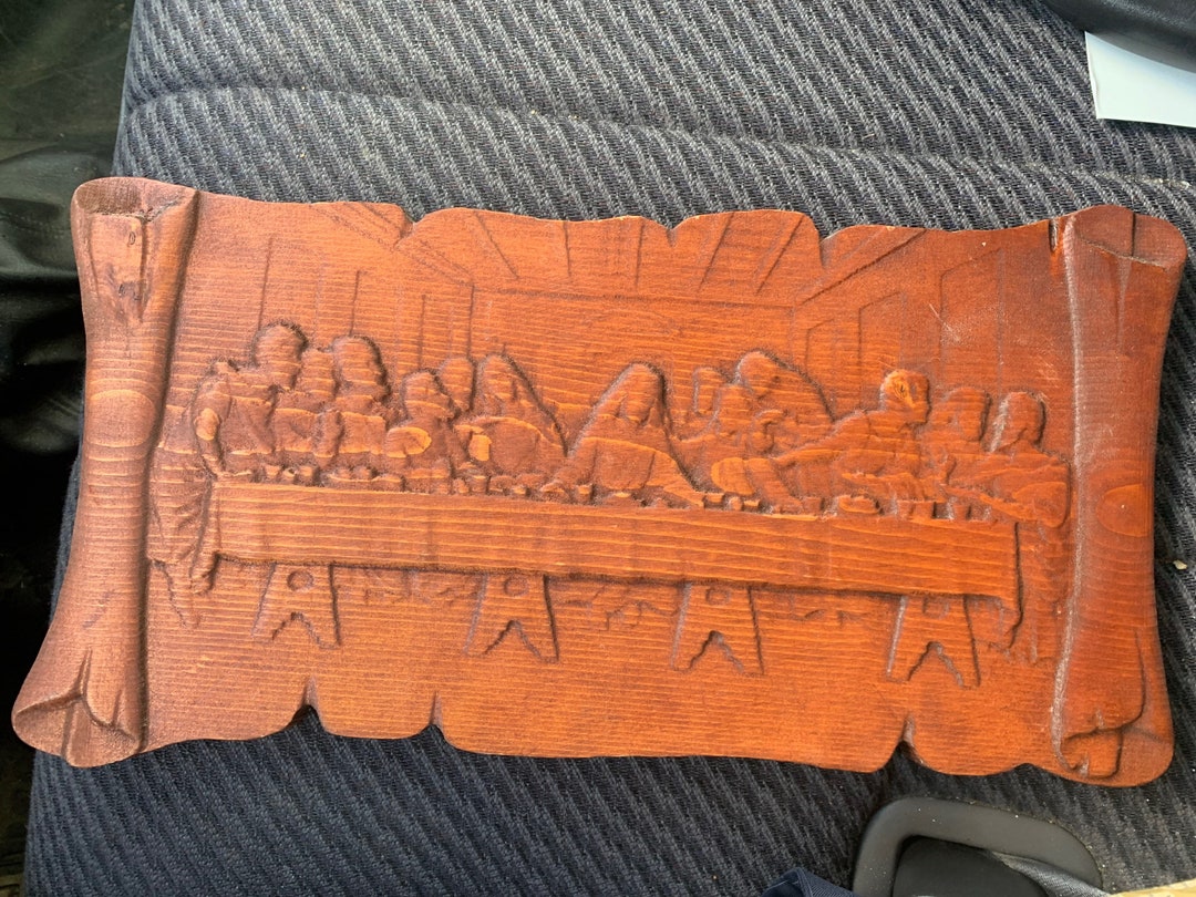 Carved Wooden Last Supper Etsy
