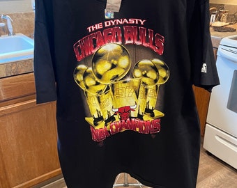 1997 X-Large Vintage T-Shirt The Dynasty Chicago Bulls NBA Basketball Shirt