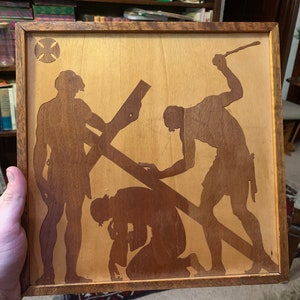 Crucifixion of Christ Wood Inlay